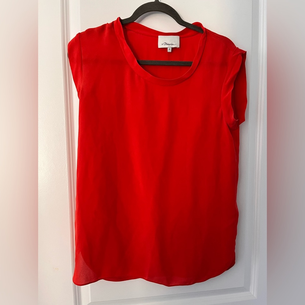 Phillip Lim 100% Silk Red Blouse - Size 6